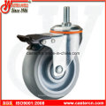 Medium Duty Gray TPR Rubber Swivel Casters with Brake